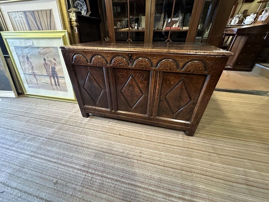 Antique 18th Century Oak Coffer Trunk