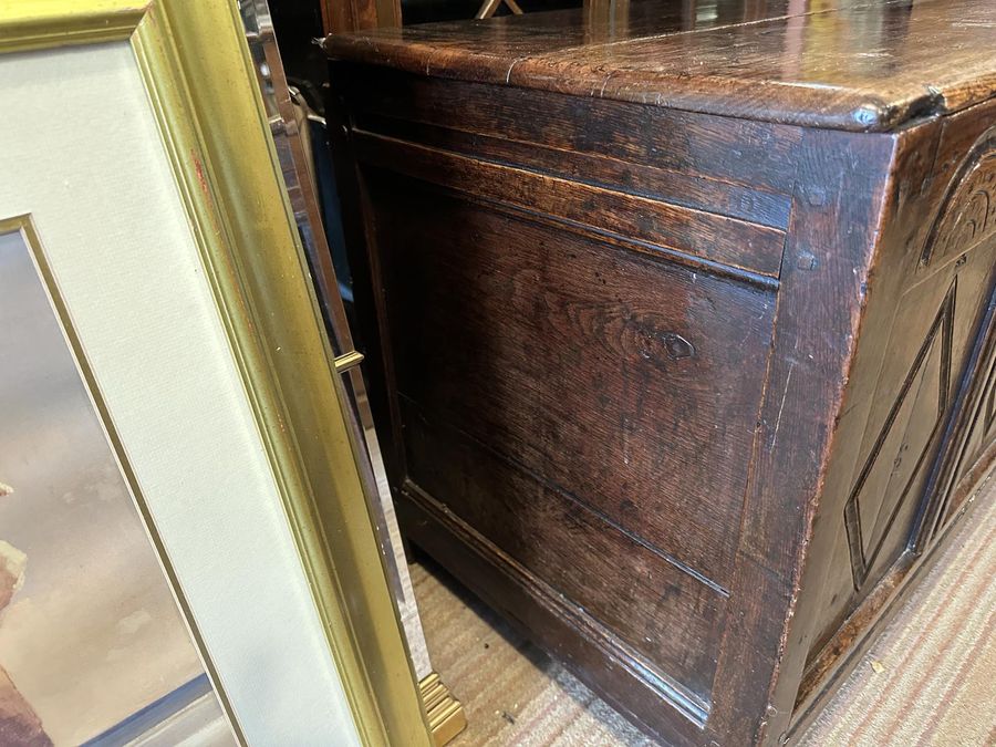 Antique 18th Century Oak Coffer Trunk