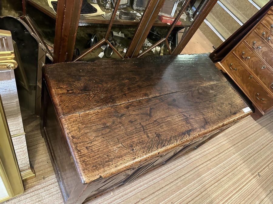 Antique 18th Century Oak Coffer Trunk