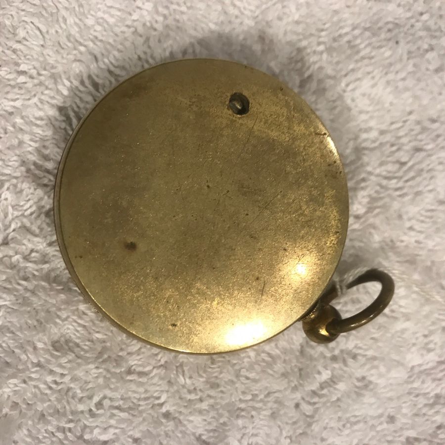 Antique Brass Pocket Barometer by Negretti & Zambra