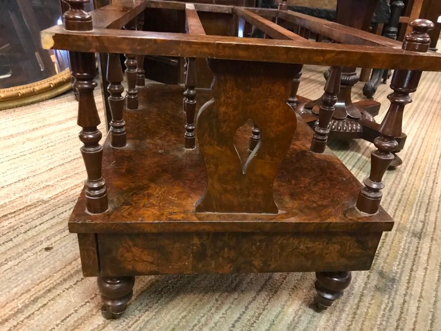 Antique Burr Walnut Canterbury