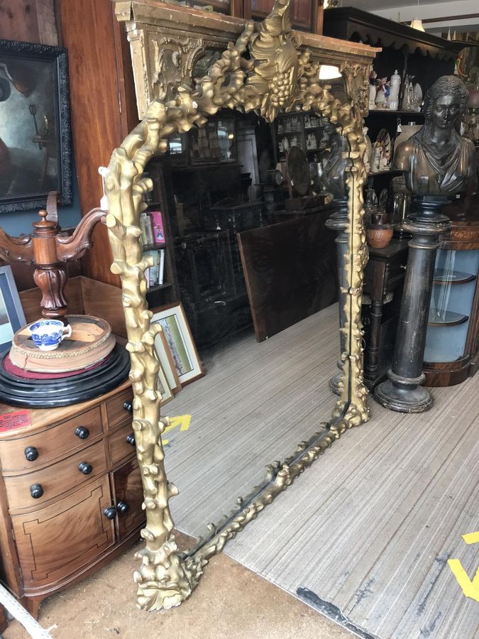 Early 19th Century Mercury Plate Mirror in a Naturalist Design