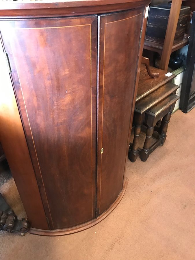 Antique Georgian Bow Corner Cupboard