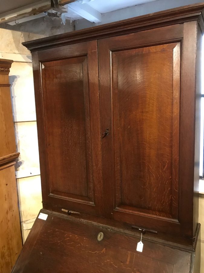 Georgian Oak Bureau Bookcase