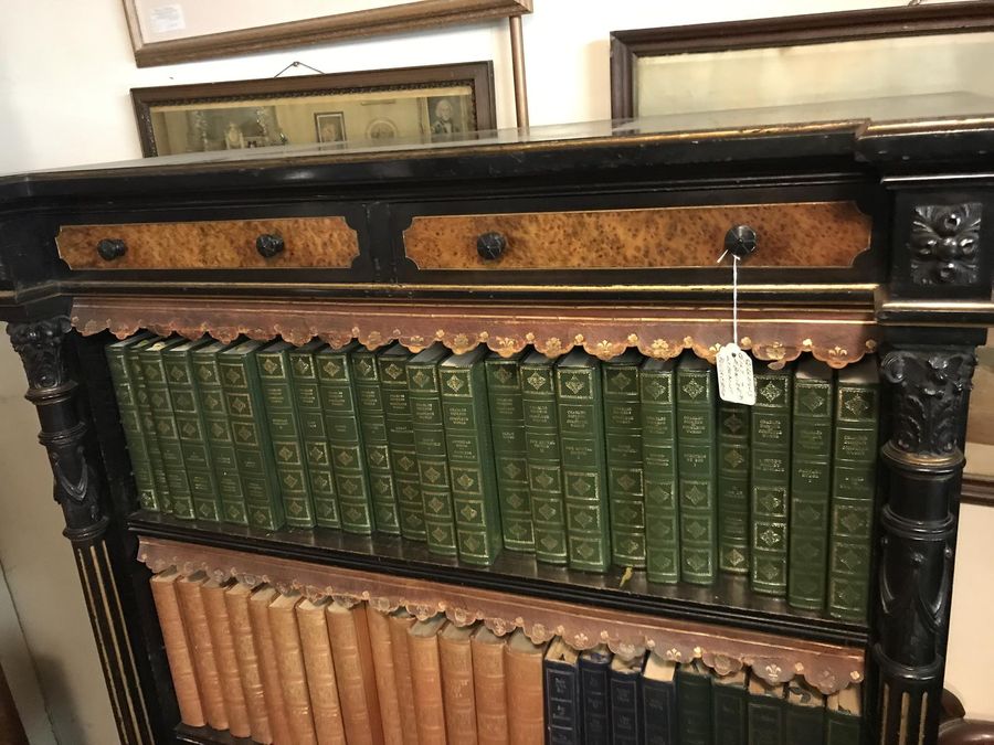 Antique Gillows Gilt & Eboniesed Bookcase.