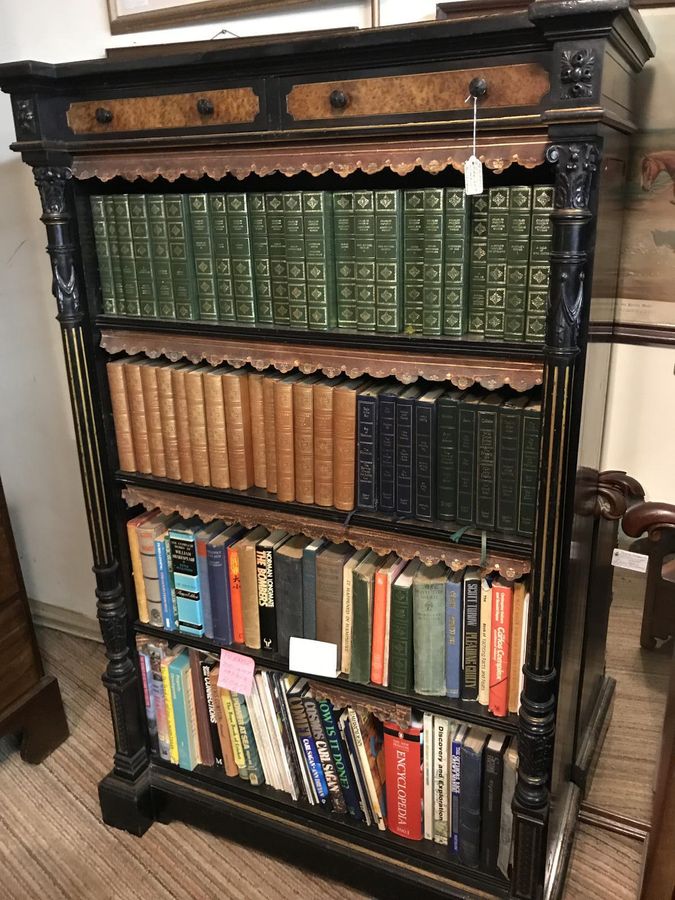 Antique Gillows Gilt & Eboniesed Bookcase.