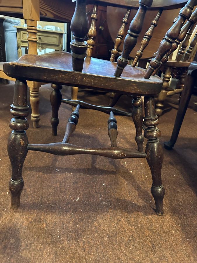 Antique Good Bow Armchair with One Piece Elm Seat