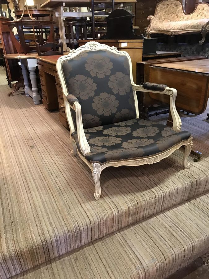 Antique Good Extra Large French Armchair with Soft Deep Seat and Back Cushions