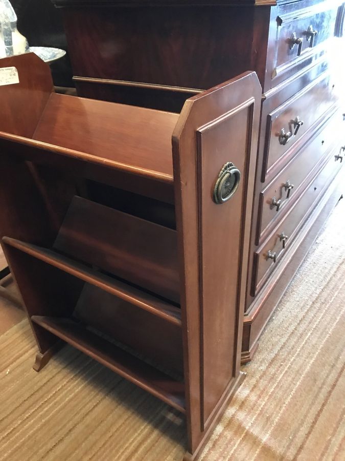 Antique Good Mahogany Book Trough c.1900