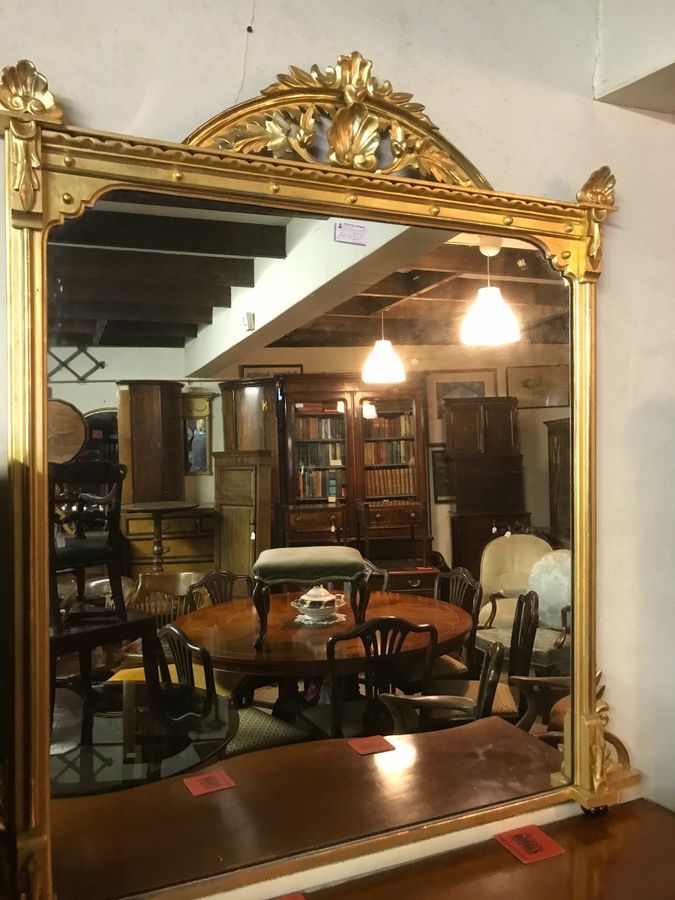 Good Victorian Gilt Mirror / Overmantle