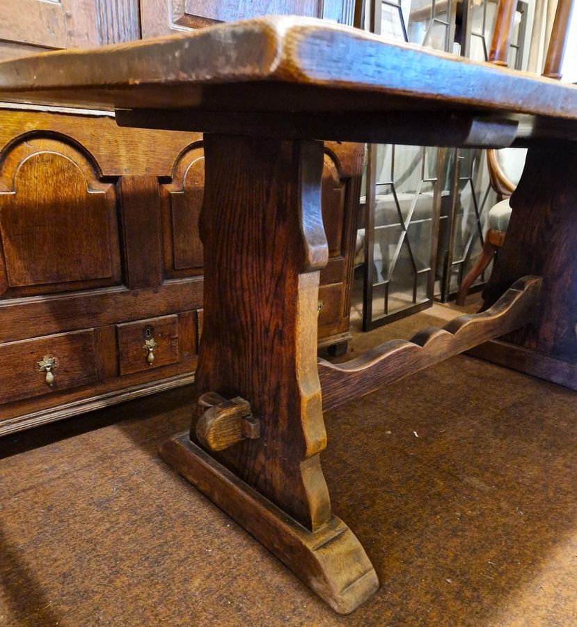 Antique Great Vintage Oak Refectory Dinning Table c.1950