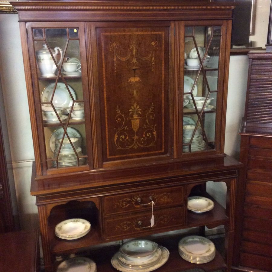 Antique Inlaid Edwardian Display Cabinet