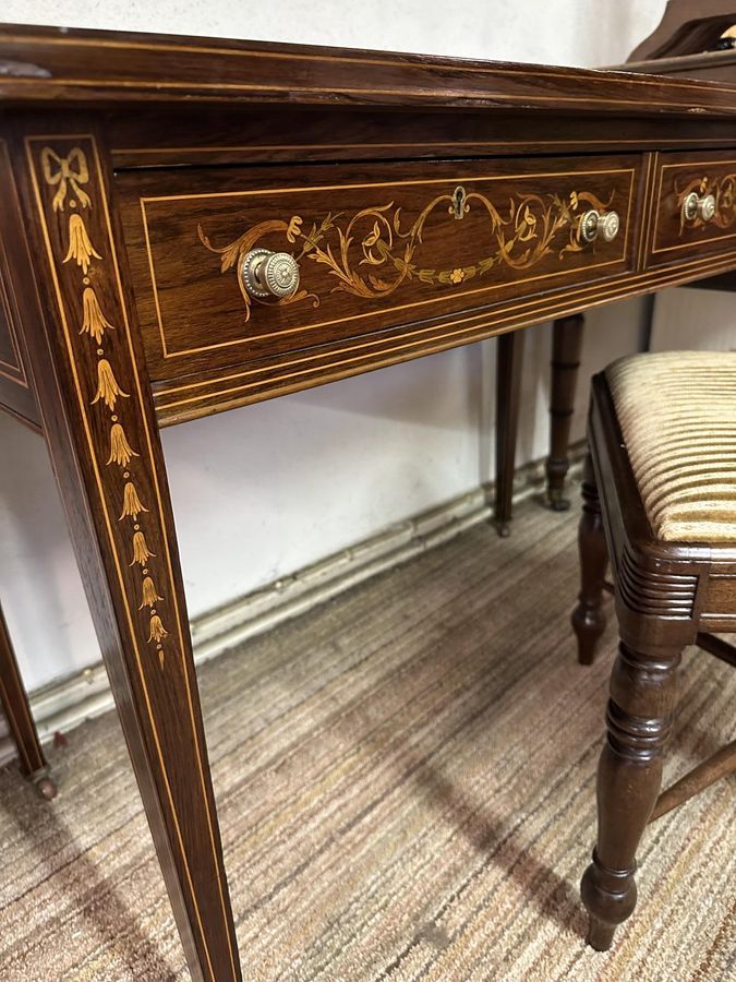 Antique Inlaid Rosewood Writing Desk