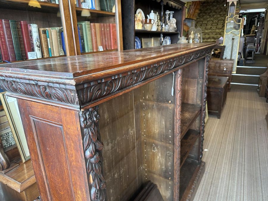 Antique Large Carved Oak Bookcase