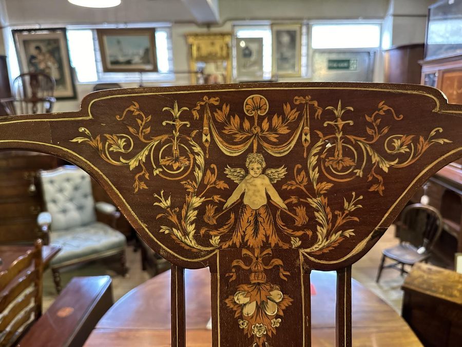 Antique Lovely Inlaid Edwardian Armchair