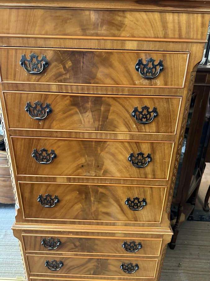 Antique Mahogany 8 Drawer Tallboy Chest of Drawers