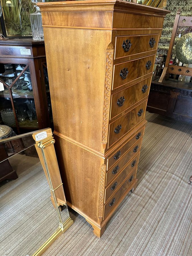 Antique Mahogany 8 Drawer Tallboy Chest of Drawers