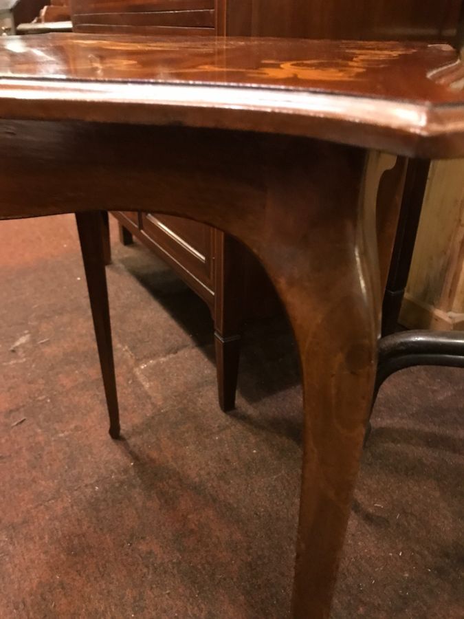 Antique Music Satinwood Inlaid Mahogany Table