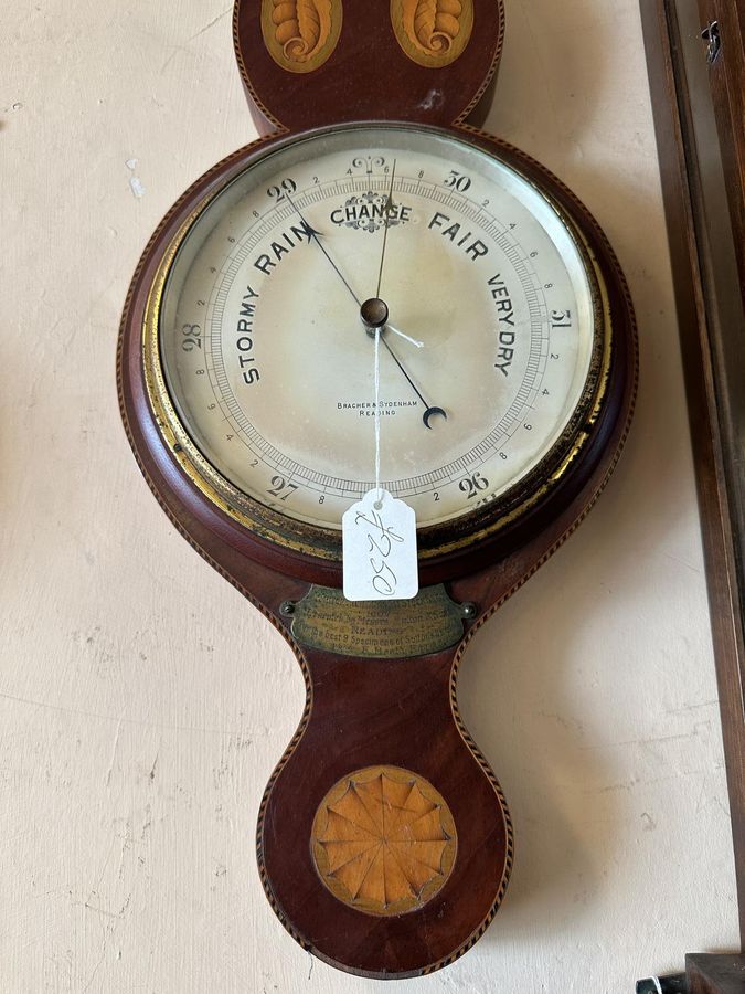 Antique Nice Mahogany 19th Century Banjo Barometer