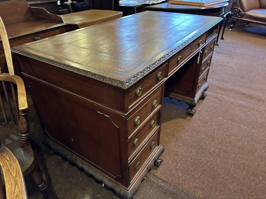 Antique Nice Quality Original 3 Part Mahogany Desk