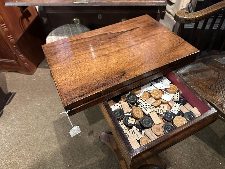 Antique Nice Rosewood Early 19th Century Games Table