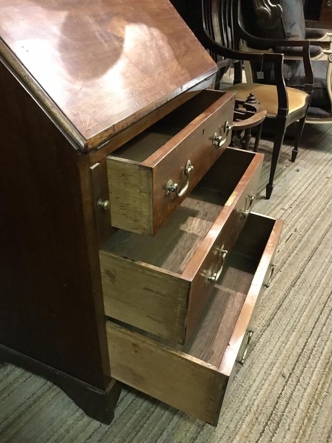 Antique Nice Small Inlaid Edwardian Bureau