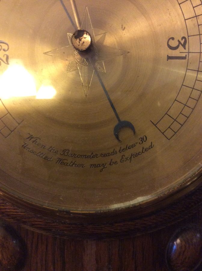 Antique Oak Banjo Barometer