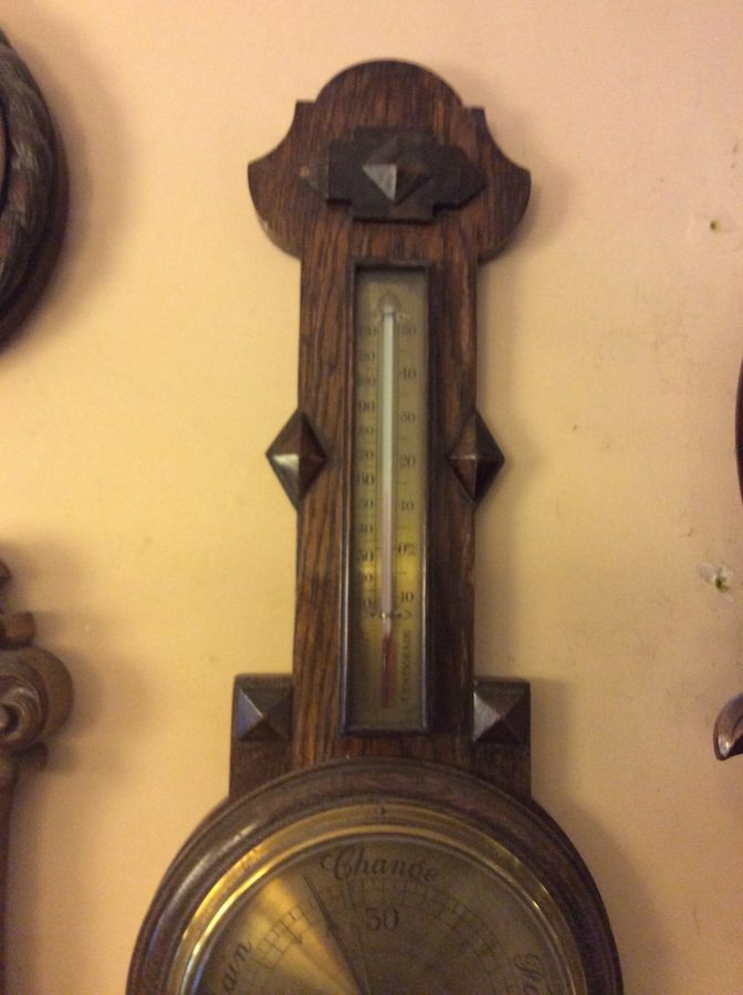 Antique Oak Banjo Barometer