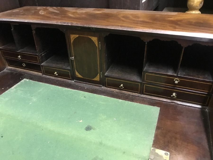 Antique Original Georgian Inlaid Mahogany Bureau