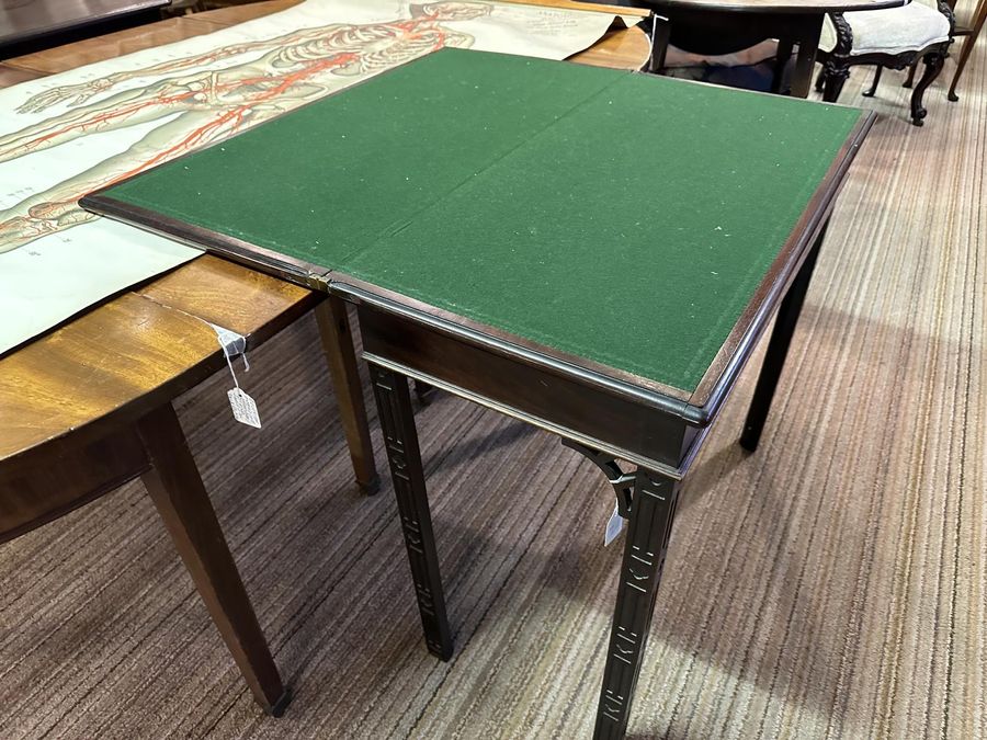 Antique Original Georgian Mahogany Games Table and Card Table