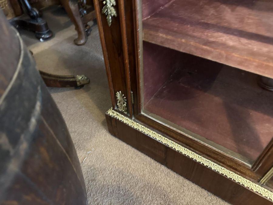 Antique Rosewood Brass Inlaid 2 Door Regency Cabinet.