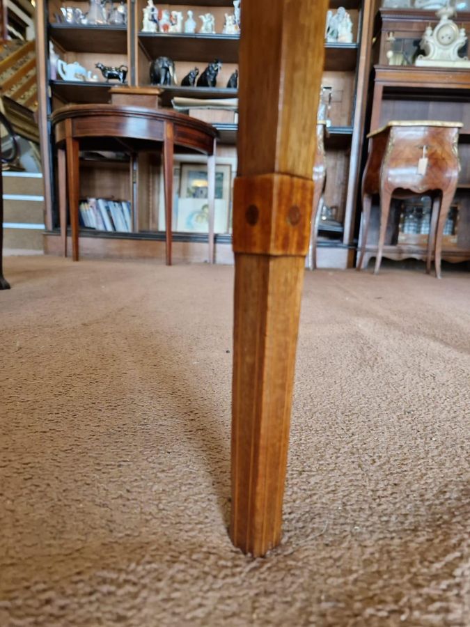 Antique Satinwood Cross-banded 3 Draw Side Table/Desk.