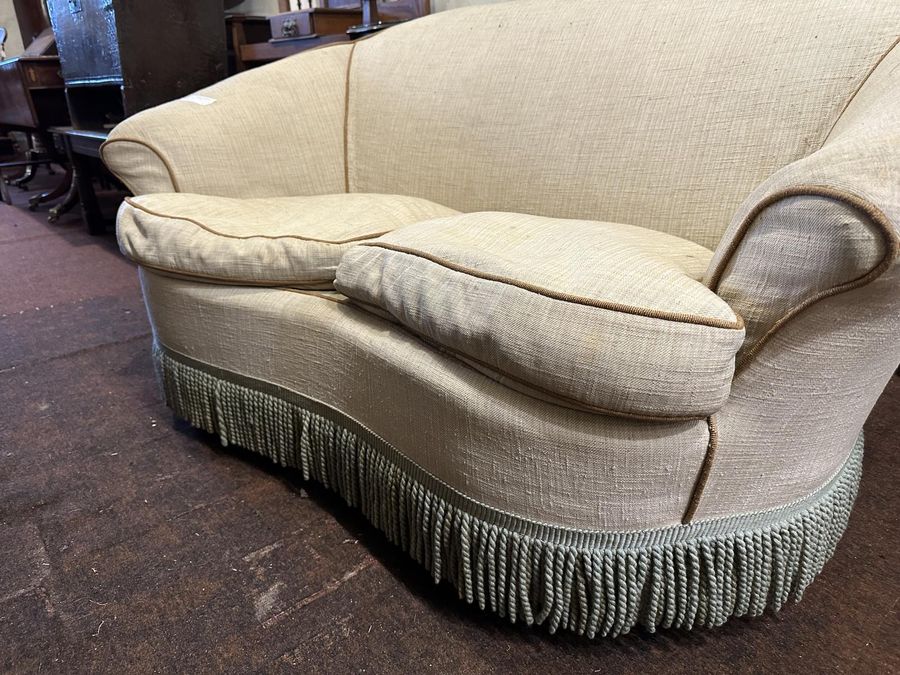 Antique Serpentine Sofa with Loose Covers