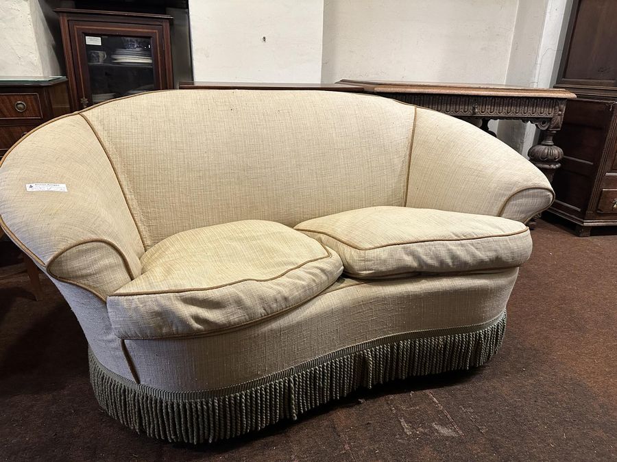 Antique Serpentine Sofa with Loose Covers