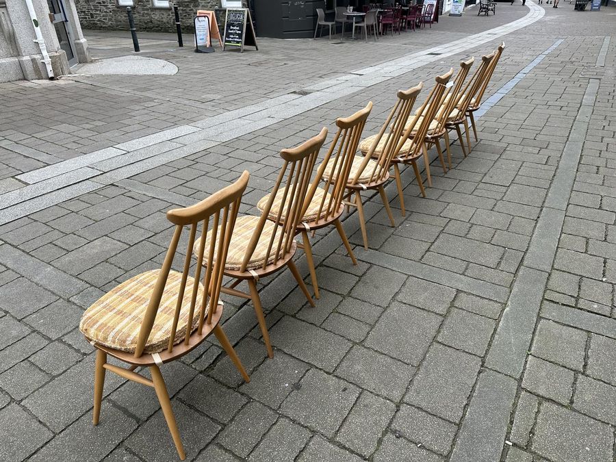 Antique Set of 8 Ercol Dining Chairs