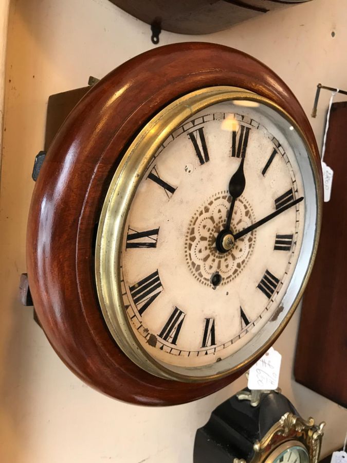 Antique Small Fusee Wall Dial Clock