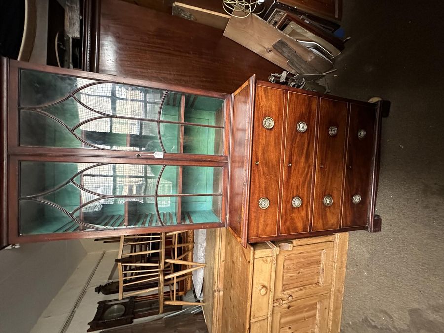 Antique Small Mahogany Glased Bookcase