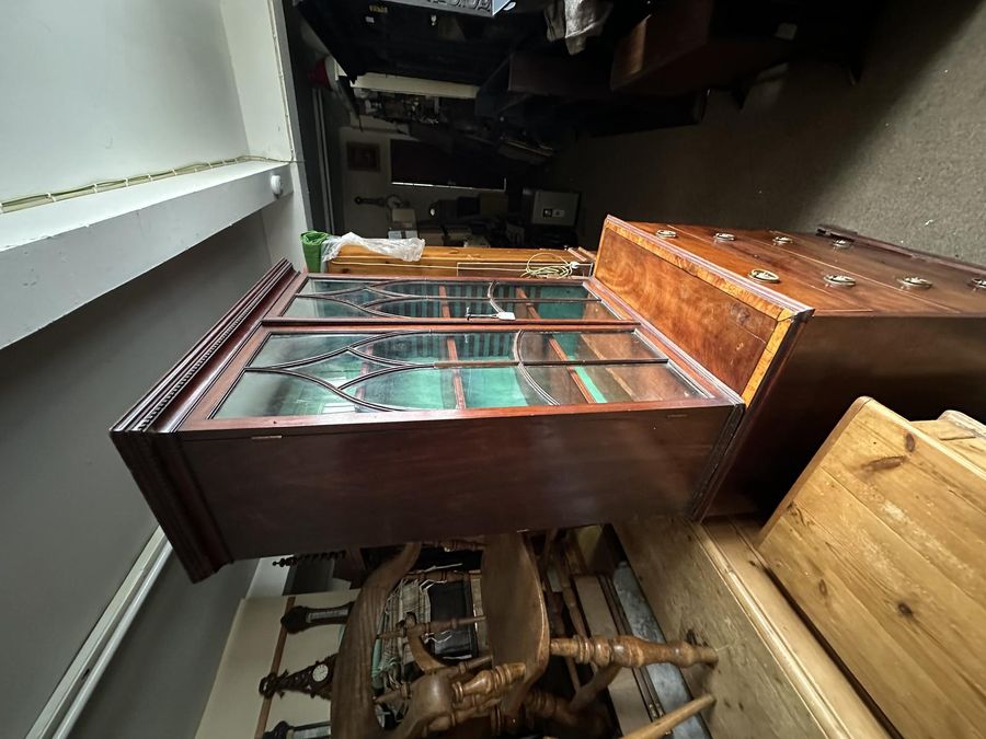 Antique Small Mahogany Glased Bookcase