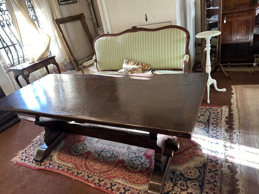 Antique Solid Oak Refectory Table - English