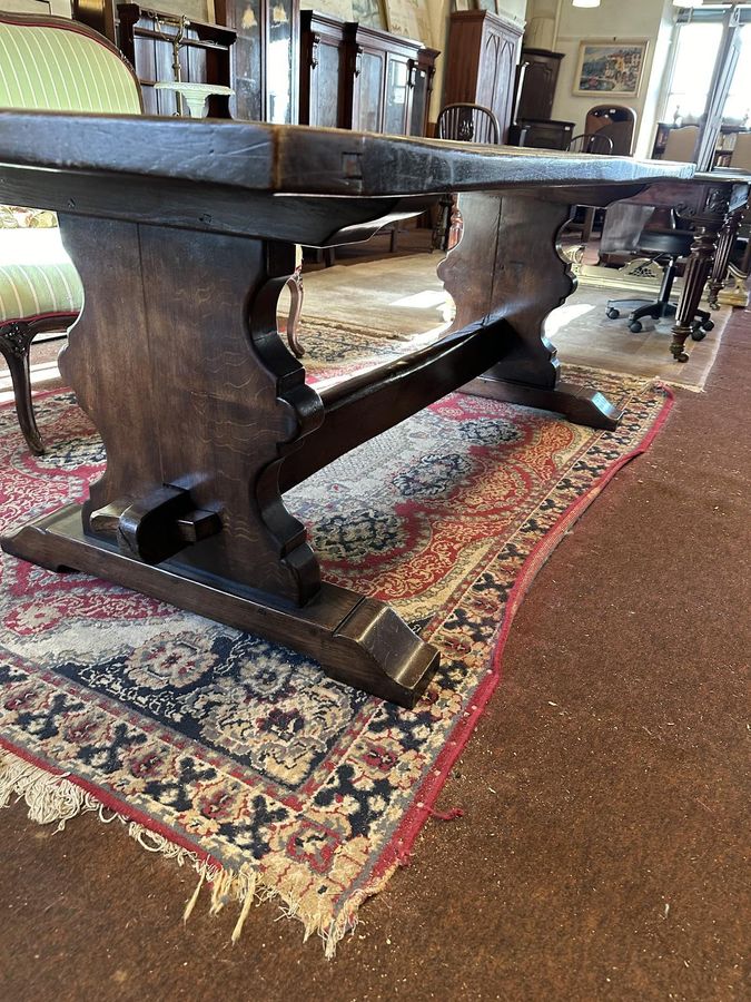 Antique Solid Oak Refectory Table - English