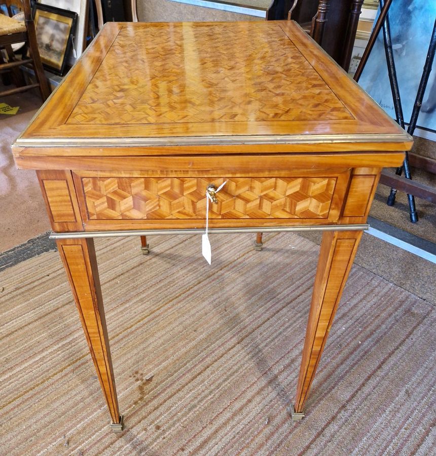 Antique Stunning French Marquetry Card Table - Mid Century