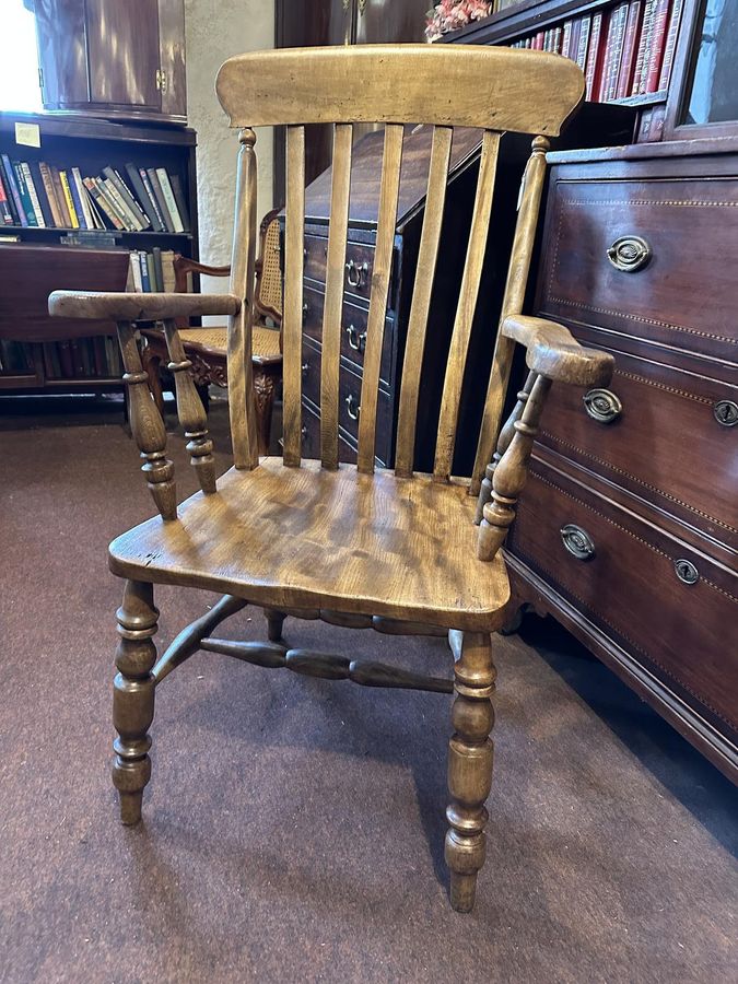 Substantial Victorian Slat Back Coopers Armchair