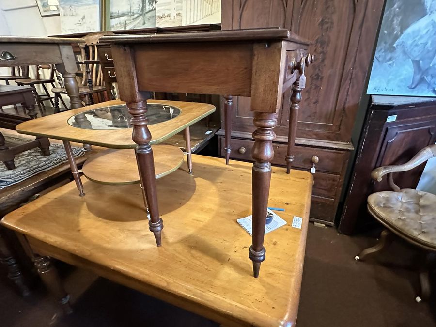 Antique Three Drawer Desk / Side Table in Mahogany