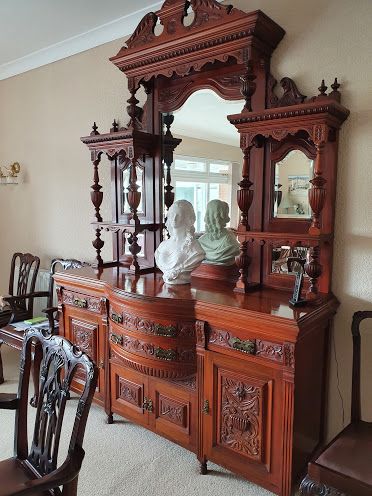 Antique Top Quality Red Walnut Sideboard c.1870