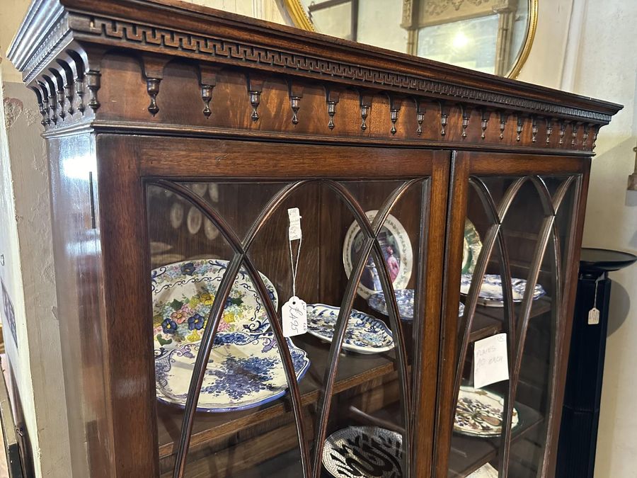 Antique Twin Door Bookcase in Mahogany