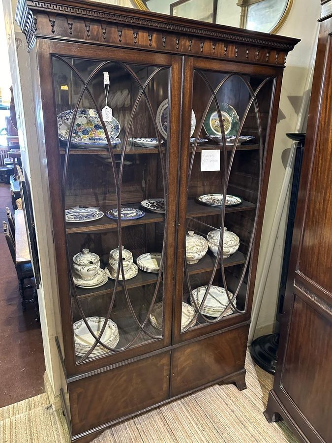 Antique Twin Door Bookcase in Mahogany