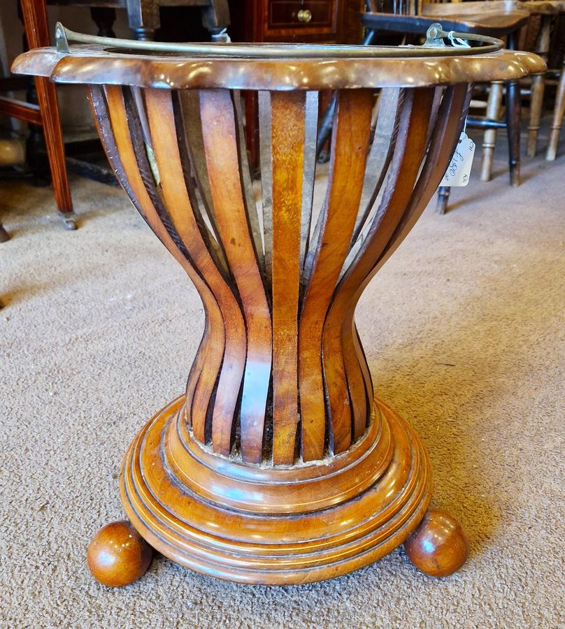 Antique Unusual 19th Century Slated Mahogany Planter