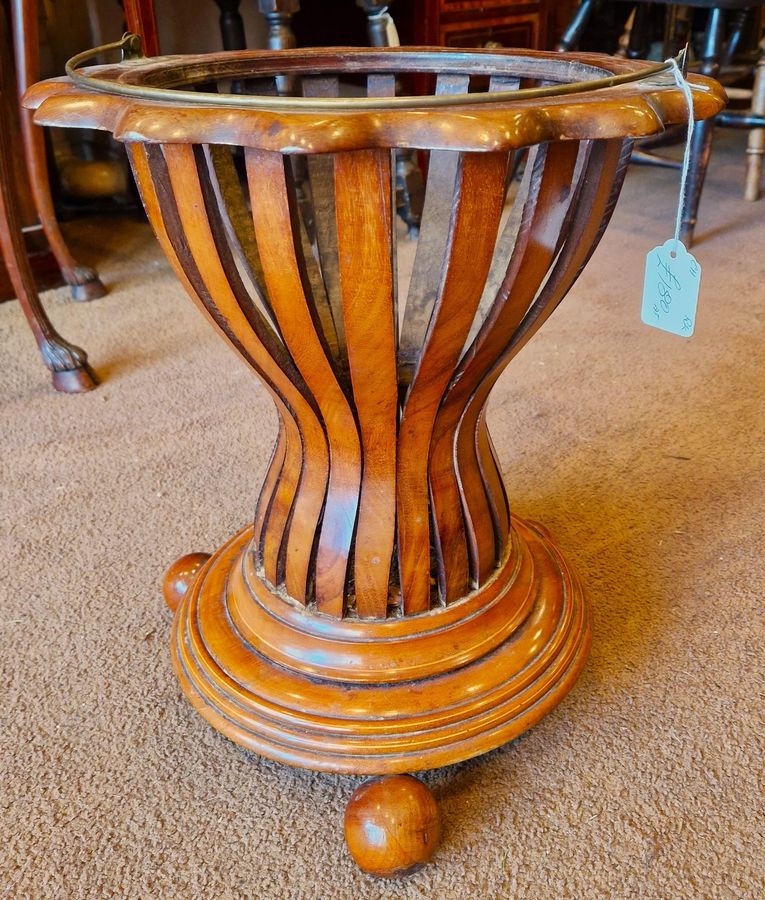 Antique Unusual 19th Century Slated Mahogany Planter