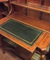 Antique Unusual Inlaid Edwardian Mahogany Desk