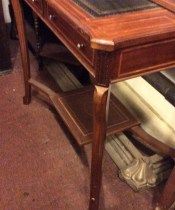 Antique Unusual Inlaid Edwardian Mahogany Desk